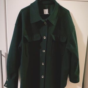 H&M Green Felt Oversized Shacket